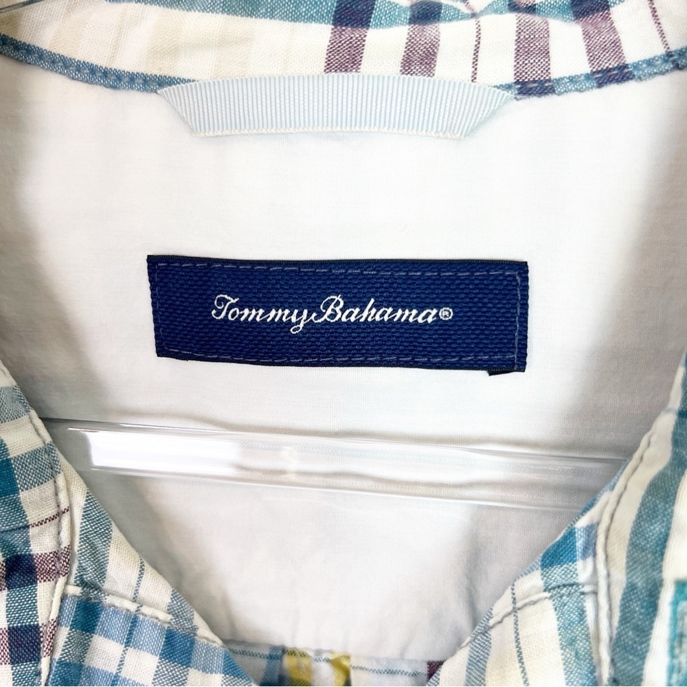 TOMMY BAHAMA RUM ISLAND SHIRT MULTICOLOR CHECK PATTERN BUTTON FRONT MENS XL - Picture 4 of 7